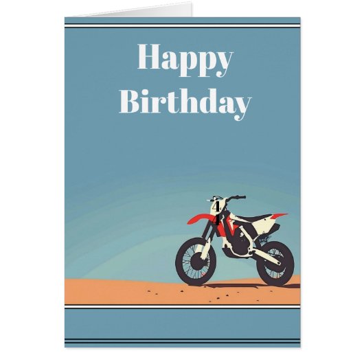 Carte de voeux Comic Dirt Bike Moderne (Devant)