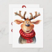 Carte de vœux comique de renne (Devant / Derrière)
