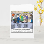 Carte de voeux comique Jetlagged--Toilettes (Fleur jaune)