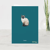 Carte de vœux cônique de chat siamois mignon (Dos)