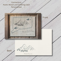 Carte de voeux Connecticut Rustic Wood Mountain