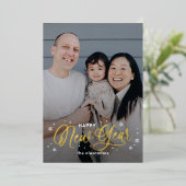 Carte de vœux Cool Flakes Foil Bonne Année (Debout devant)