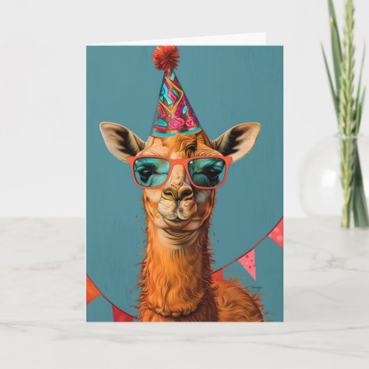 Carte de voeux cool Party Llama (Devant)