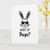 Carte de vœux Cool Rabbit Hello Friend (Fleur jaune)