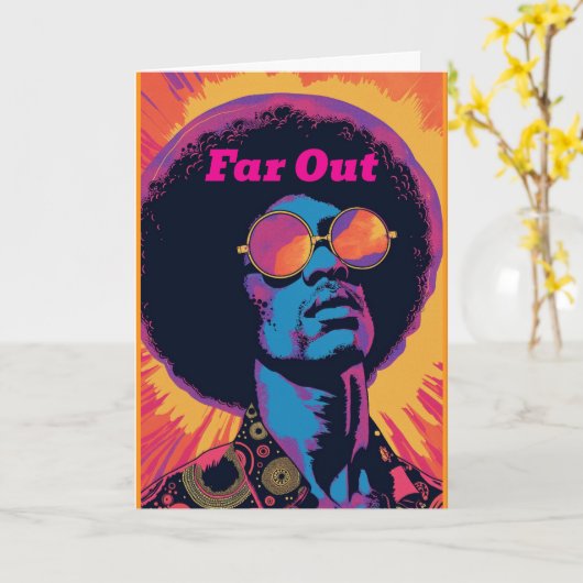 Carte de vœux cool/rétro (Fleur jaune)