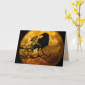 carte de vœux corbeau de lune (Fleur jaune)