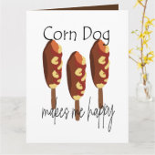 Carte de vœux Corndog Me rend heureux (Fleur jaune)