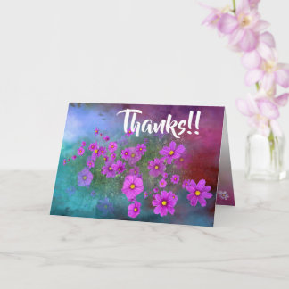 carte de vœux cosmos fleur sauvage