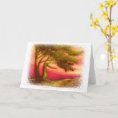 Carte de voeux coucher de soleil (Fleur jaune)