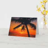 carte de voeux coucher de soleil (Fleur jaune)