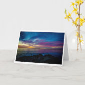 Carte de voeux - coucher du soleil d'aquarelle (Fleur jaune)