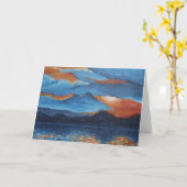 Carte de voeux -- Coucher du soleil de flambage au (Fleur jaune)