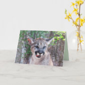 Carte de voeux Cougar Cub (Fleur jaune)