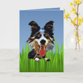 Carte de voeux Couleur de bordure (Fleur jaune)