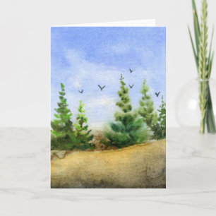 Carte de voeux Country Road "Crows in the Pines"