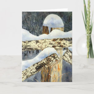 Carte de voeux Country Road "Snow Fence"