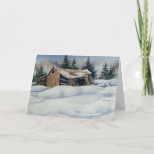 Carte de voeux Country Road "Winter Barn #1"