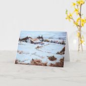 Carte de voeux Country Road "Winter Farms" (Fleur jaune)