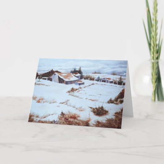 Carte de voeux Country Road "Winter Farms" (Devant)