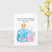 Carte de voeux Couple musulman - Ciel et mer (Fleur jaune)