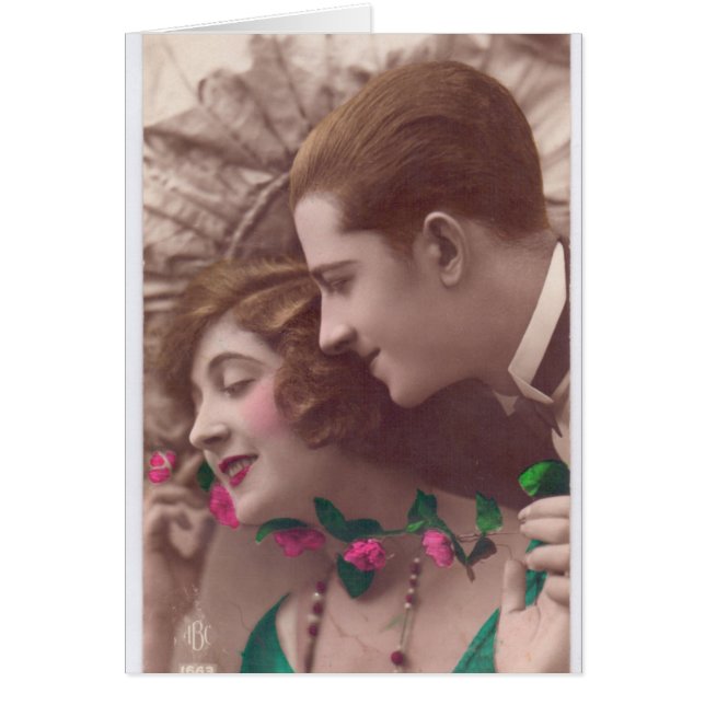 Carte de voeux couple vintage (Devant)