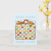 CARTE DE VOEUX COUVERTURE DOUCE / Bleue (Fleur jaune)