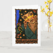 Carte de voeux Coyolxauhqui (Fleur jaune)