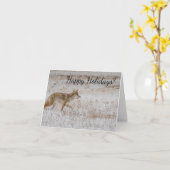 Carte de vœux coyote de Yellowstone (Fleur jaune)