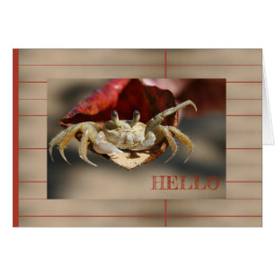 Carte de vœux Crabe abstrait dans une feuille roug