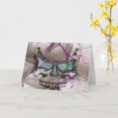 Carte de vœux crâne abstrait (Fleur jaune)