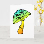 carte de voeux crâne de champignons (Fleur jaune)