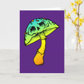 carte de voeux crâne de champignons (Fleur jaune)