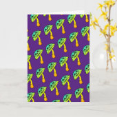 carte de voeux crâne de champignons (Fleur jaune)