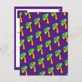 carte de voeux crâne de champignons (Devant / Derrière)