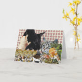 Carte de voeux Creative Cats (Fleur jaune)