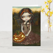 Carte de voeux crépusculaire de "Halloween" (Fleur jaune)