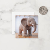 Carte de voeux Crochet Elephant (Devant/Arrière en situation)
