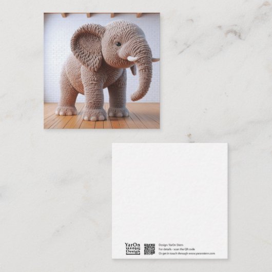 Carte de voeux Crochet Elephant (Devant / Derrière)
