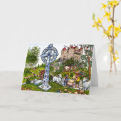 Carte de voeux croisée de château (Fleur jaune)