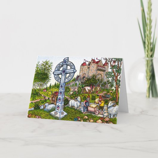 Carte de voeux croisée de château (Devant)