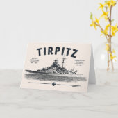Carte de vœux Cuirassé Tirpitz (Fleur jaune)