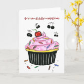 Carte de voeux Cupcake (Fleur jaune)