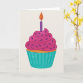 Carte de vœux Cupcake Aquarelle (Fleur jaune)