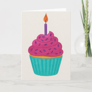 Carte de vœux Cupcake Aquarelle