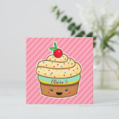 Carte de voeux Cupcake avec nom (Debout devant)