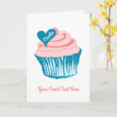 Carte de voeux Cupcake Love (Fleur jaune)