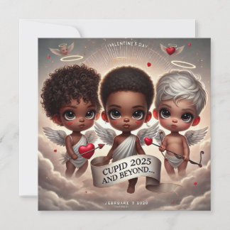 Carte de voeux Cupid 2025 Et Au-Delà De Trio Cupid