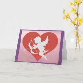 Carte de vœux Cupidon (Fleur jaune)