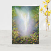 Carte de voeux curative de beaux-arts d'ange (Fleur jaune)