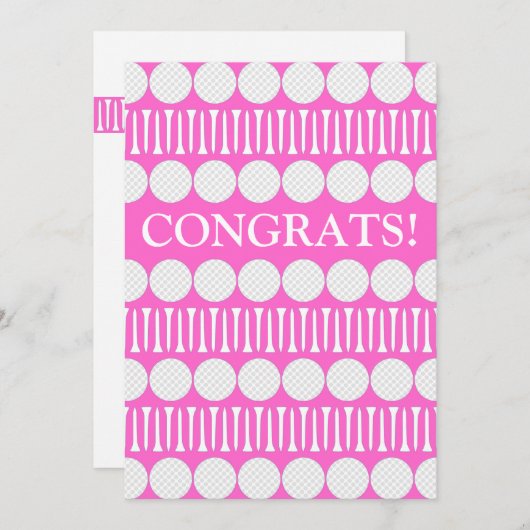 Carte de voeux Customisée de Bright Pink Golfer (Devant / Derrière)